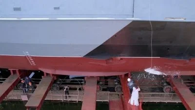 Росія спустила на воду новий ракетний корабель, який може нести "Циркони" (фото)